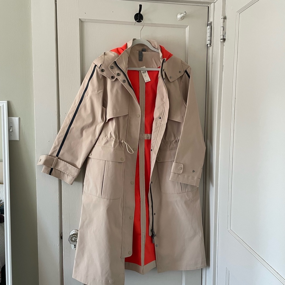 Sweaty Betty Beige Trench Coat with Hood